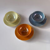 Iridescent fine porcelain teacups