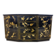 Vintage Chinese sideboard / lacquer cabinet (black / birds) Bohemian