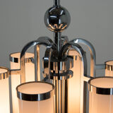 Bauhaus chrome-plated tubular chandelier, 1930s