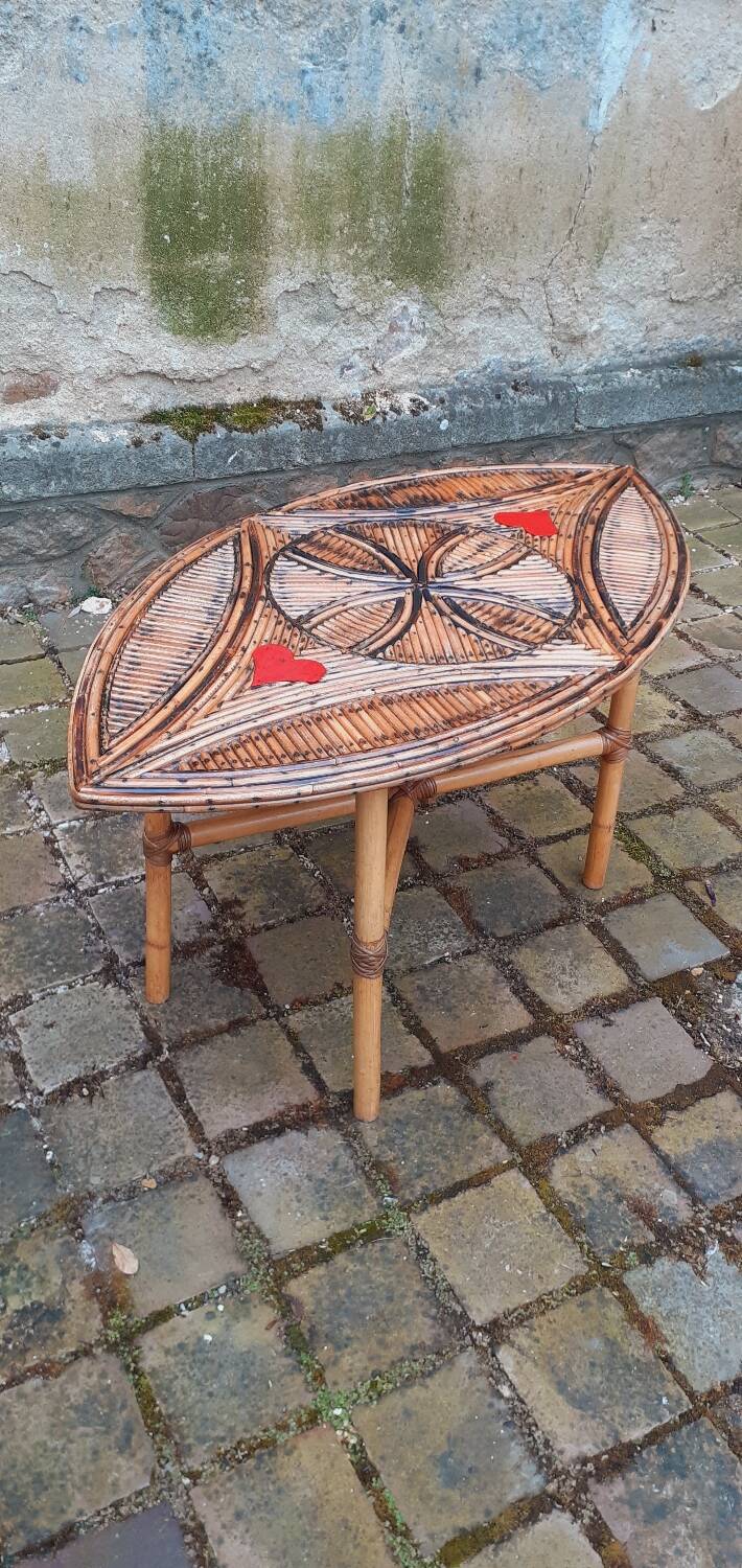 1960s rattan coffee table