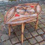 60s rattan coffee table