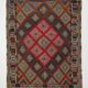 1955s Turkish Antique Pink & Blue Vintage Kilim Rug, 167x226Cm