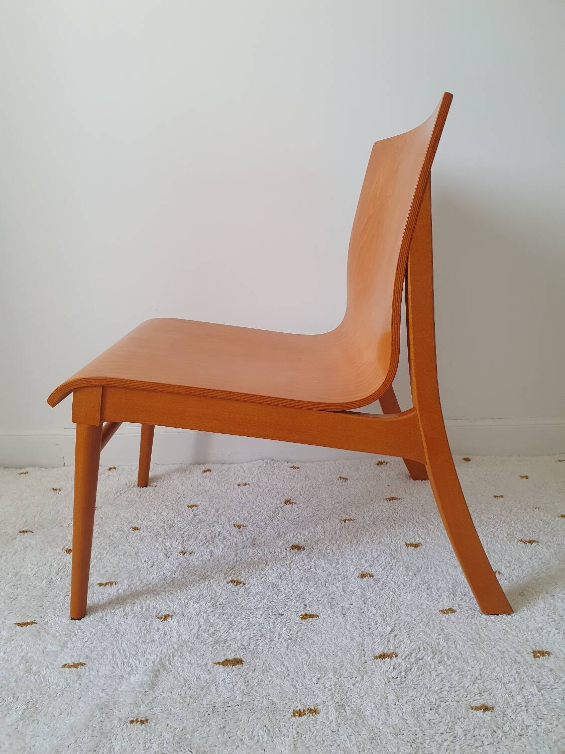 Scandinavian armchair in curved wood