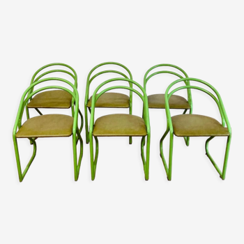 6 chaises vertes