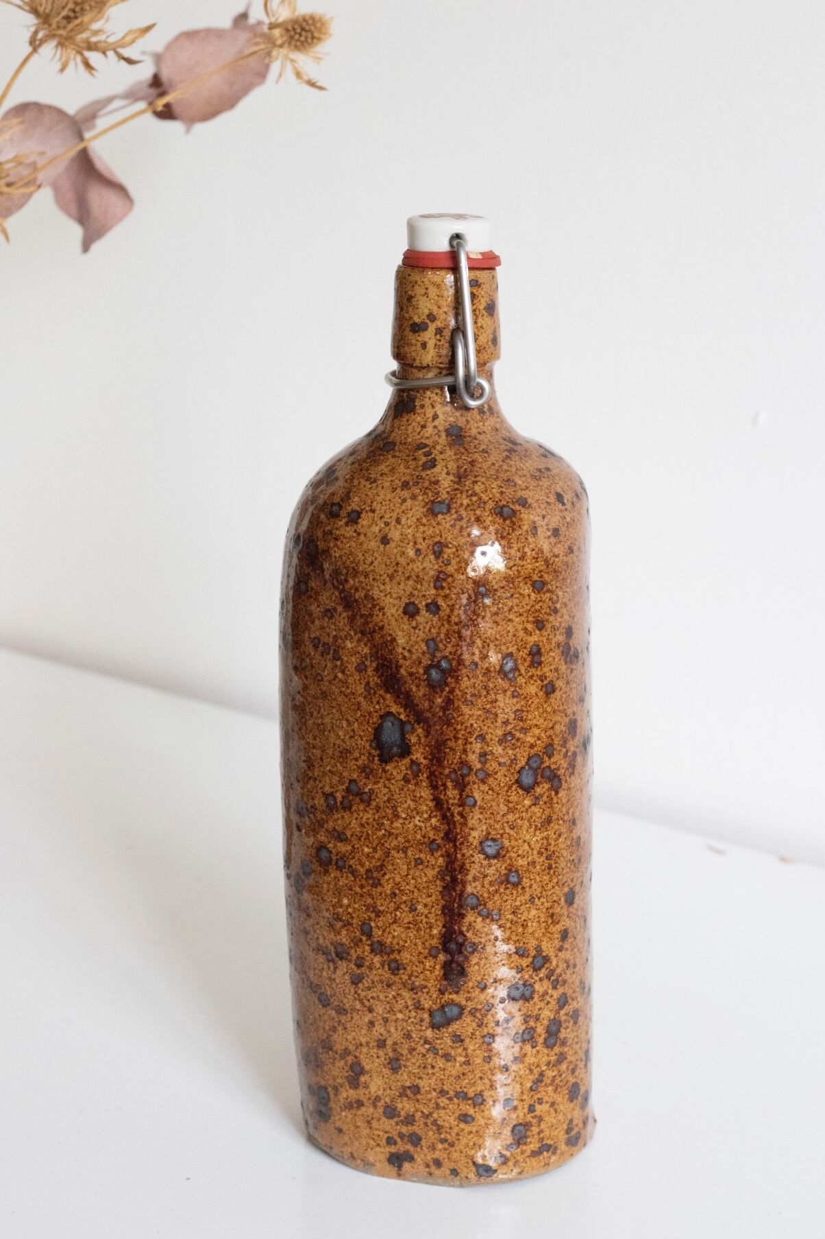 Pyrite stoneware bottle