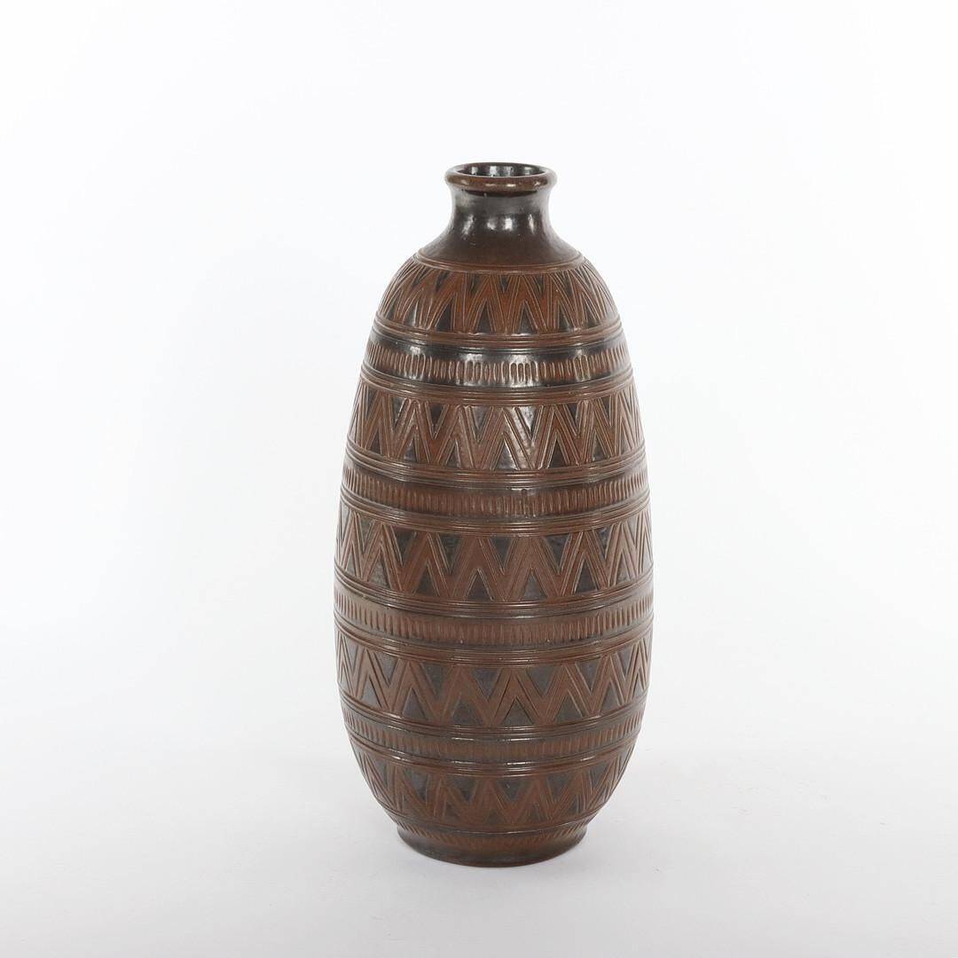 Scandinavian Modern Brown Stoneware Floor Vase by Arthur Andersson, Wallåkra