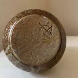 Vintage stoneware pitcher/jug by Alain Blanchard, decorated with leaves and ferns