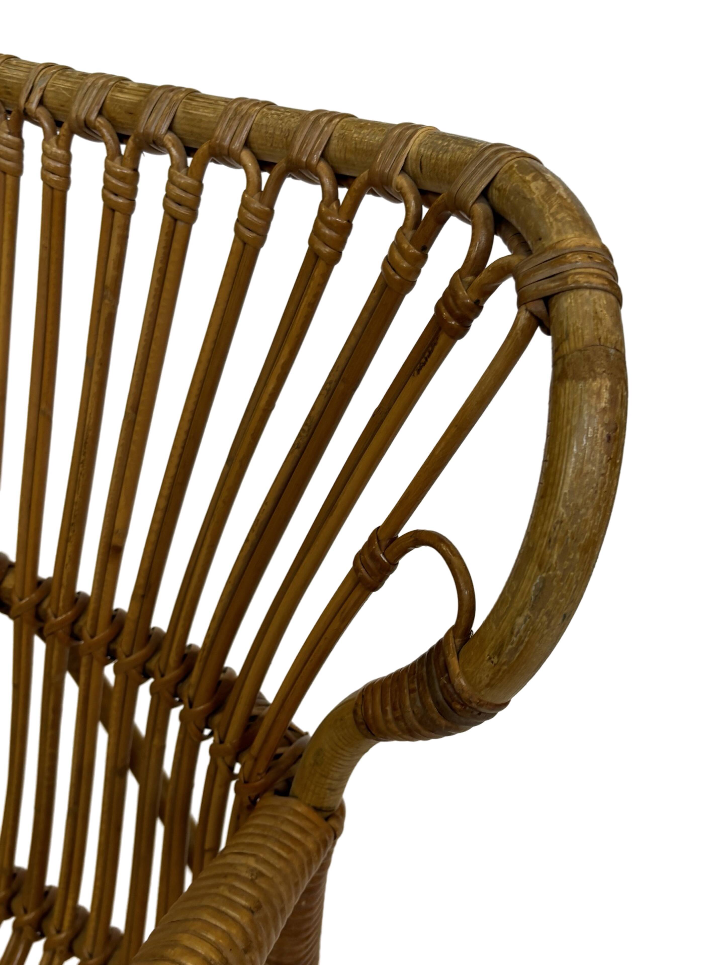 Vintage Rattan Sofa Belse 8 Design 1960s Rohe Noordwolde