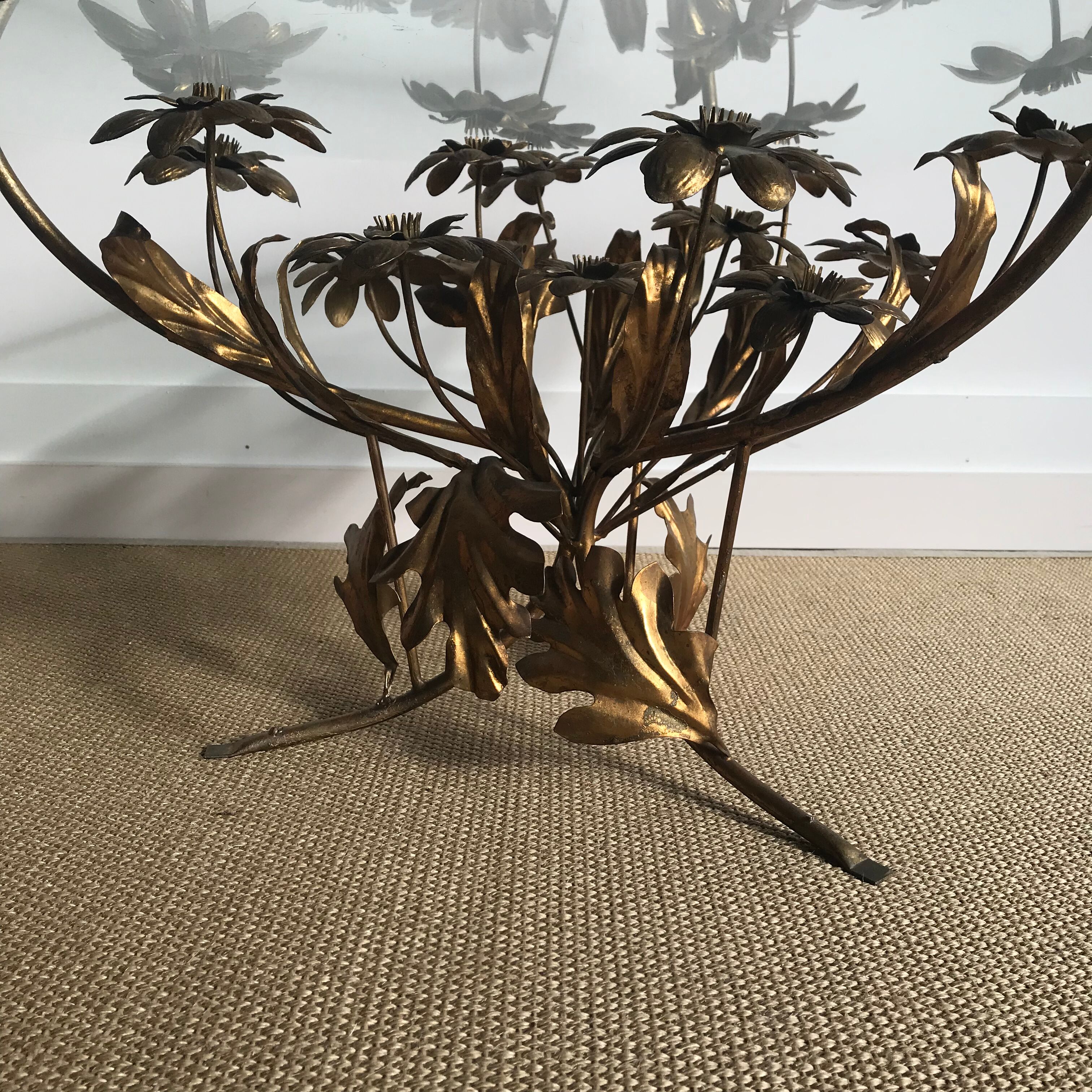 Table basse florentine Hans Kögl metal doré