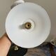 Pair of black enamelled sheet metal wall lamps electrified to nine