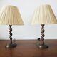 Paire de lampes vintage en bois tourné
