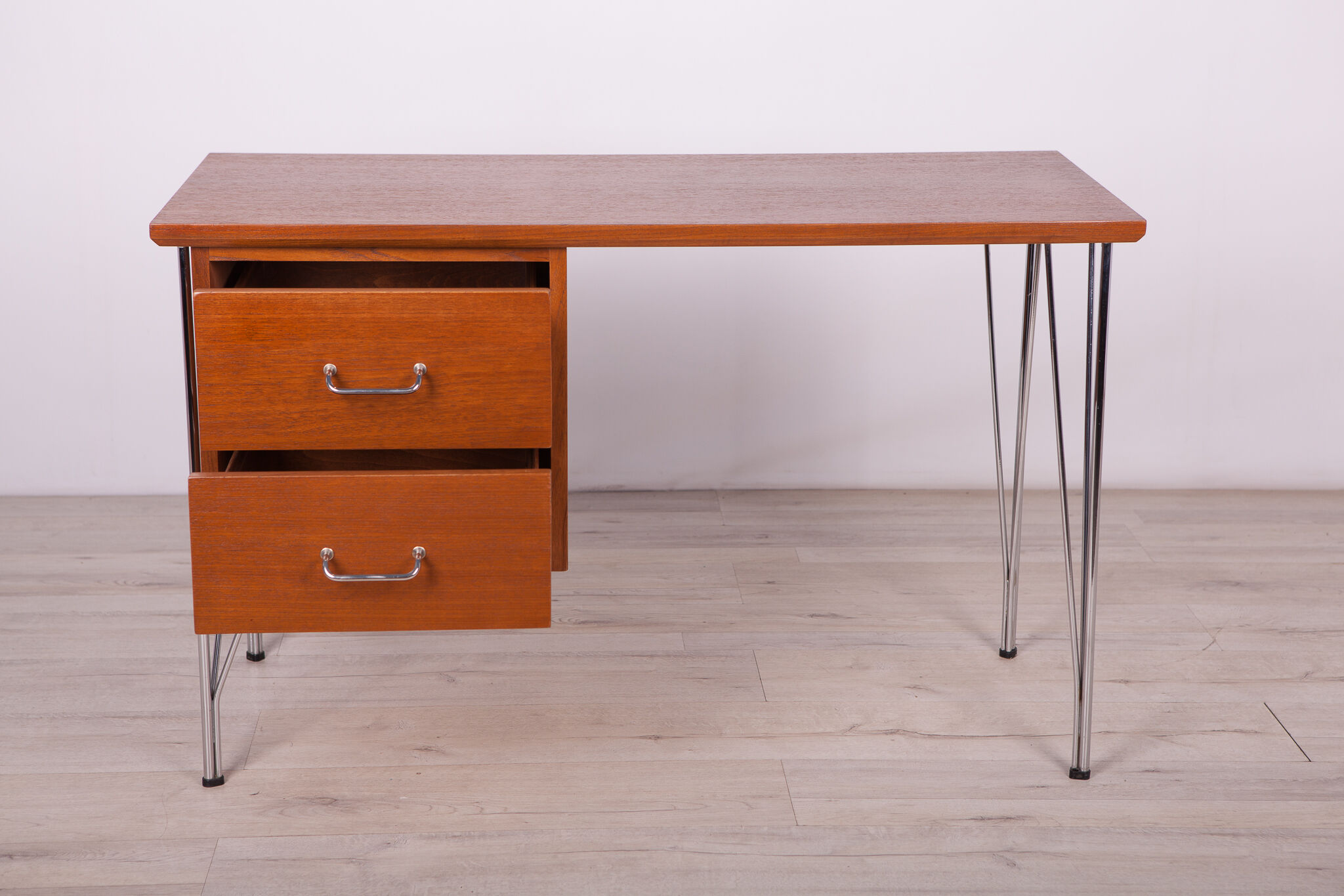 Mid-century danish teak & chrome desk, 1960s