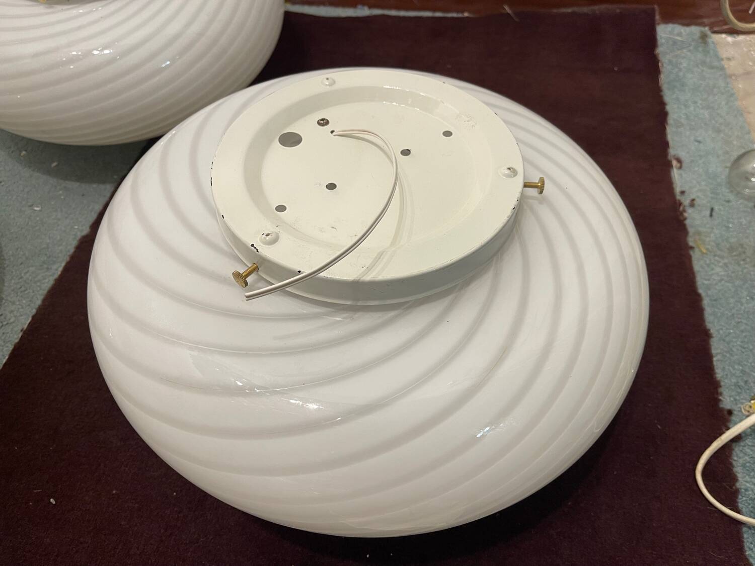 Murano Glass Flushmount Lights Set of 2