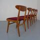 Mid-Century Walnut Dining Chairs, 1960s, Set of 4