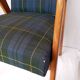 Fauteuil vintage en bois et tissu