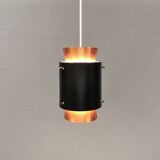 Small Danish hanging lamp from the 1980s in copper colour and black