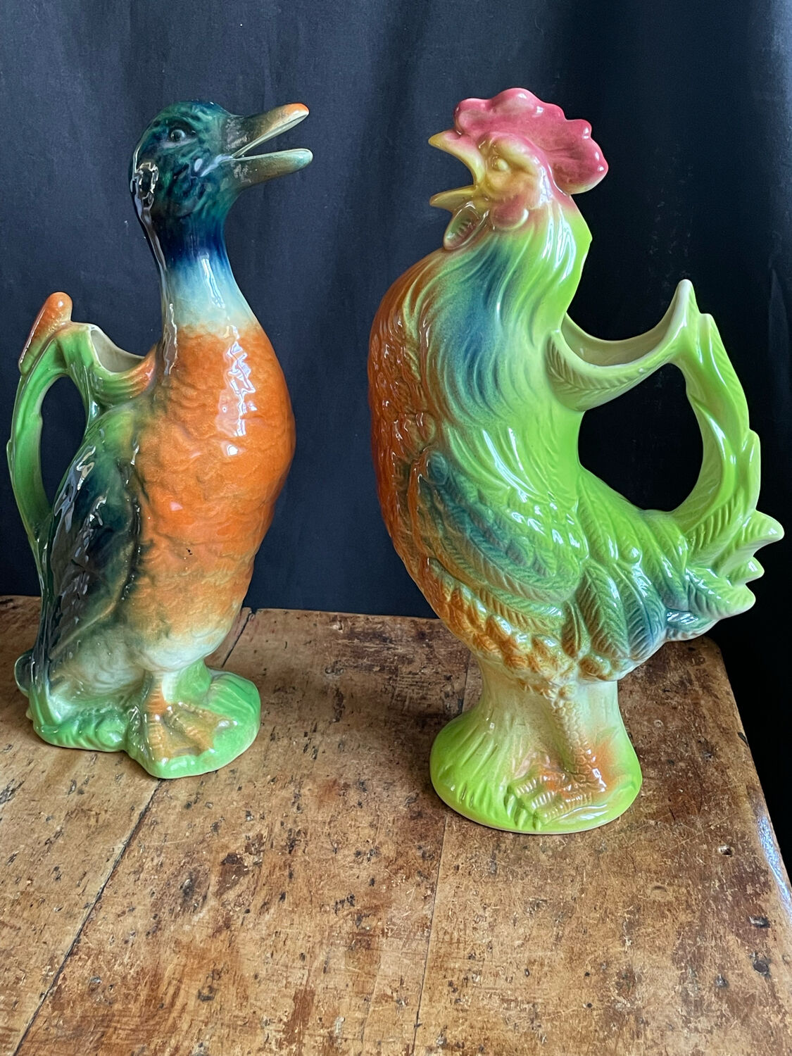 Carafe barbotine saint clément forme coq