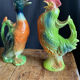 Carafe barbotine saint clément forme coq