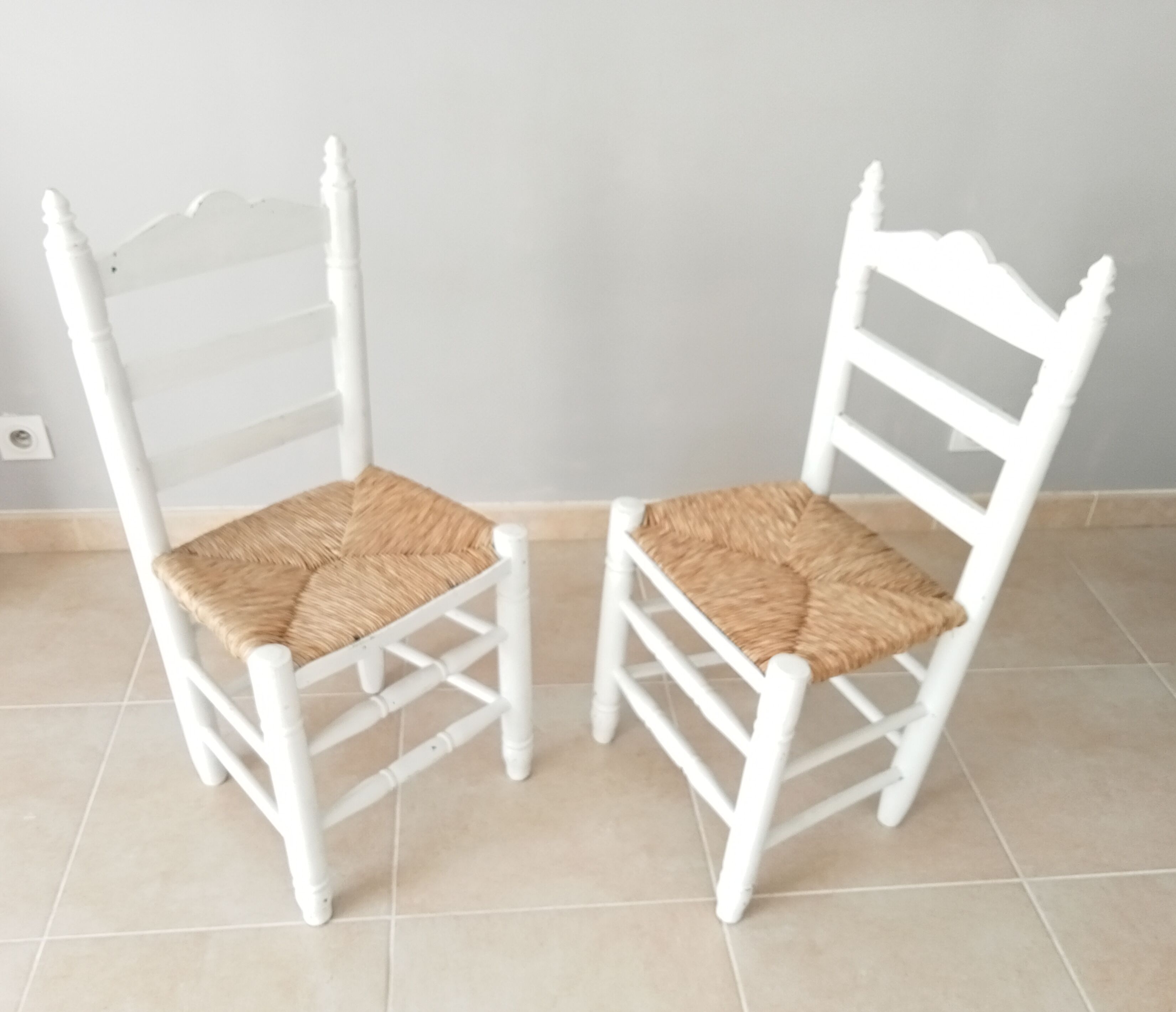Paire de chaises ancienne paillé années 30/40