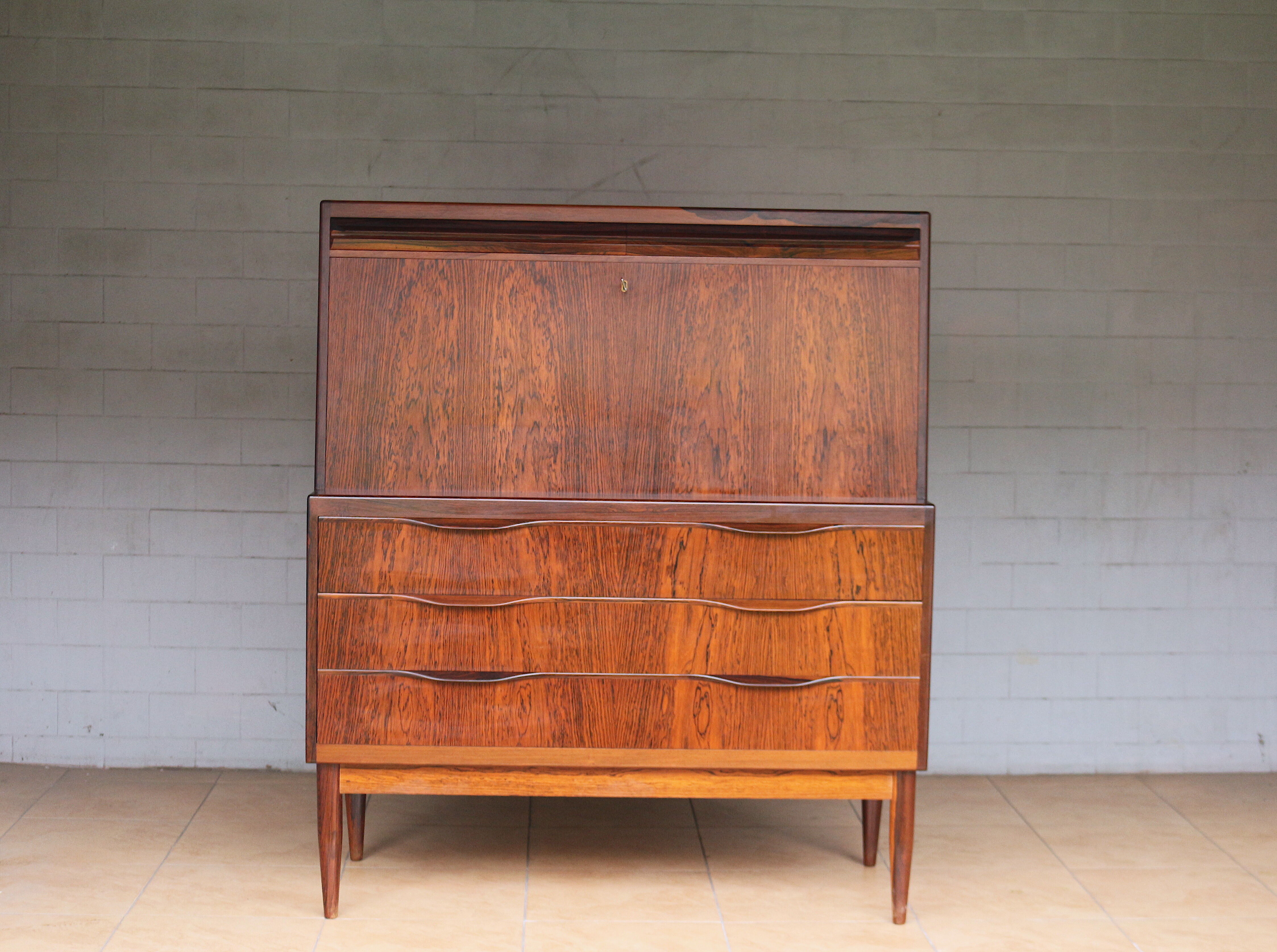 Erling Torvits rosewood secretary for Klim Møbelfabrik, 1966's