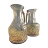 Pair of hand-moulded vintage decanters