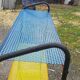 Vintage floor furniture perforated iron and metal
