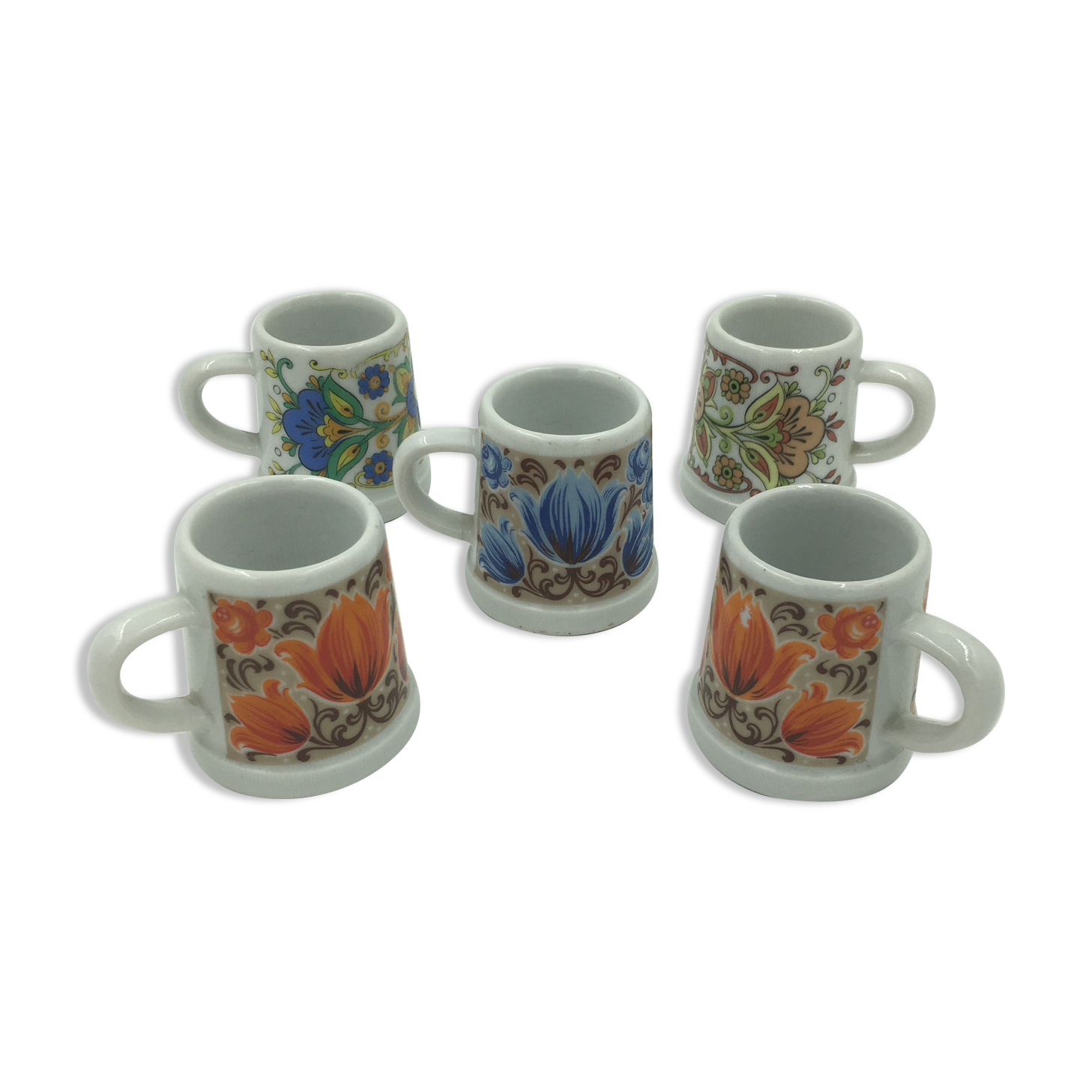 Set of 5 ceramic drip glasses