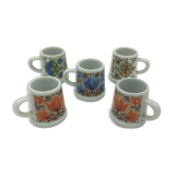 Set of 5 ceramic drip glasses