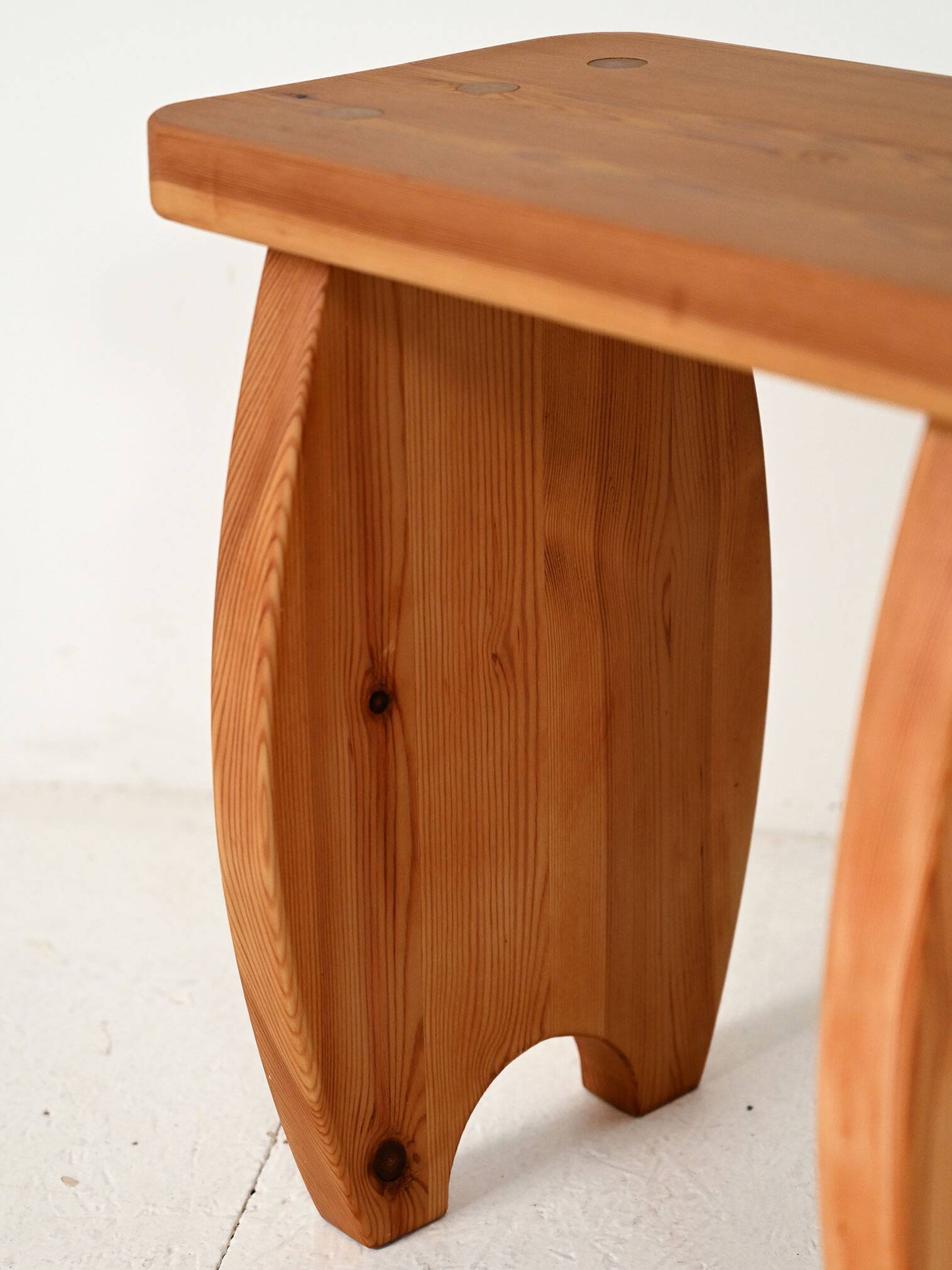 Vintage Scandinavian Solid Pine Stool
