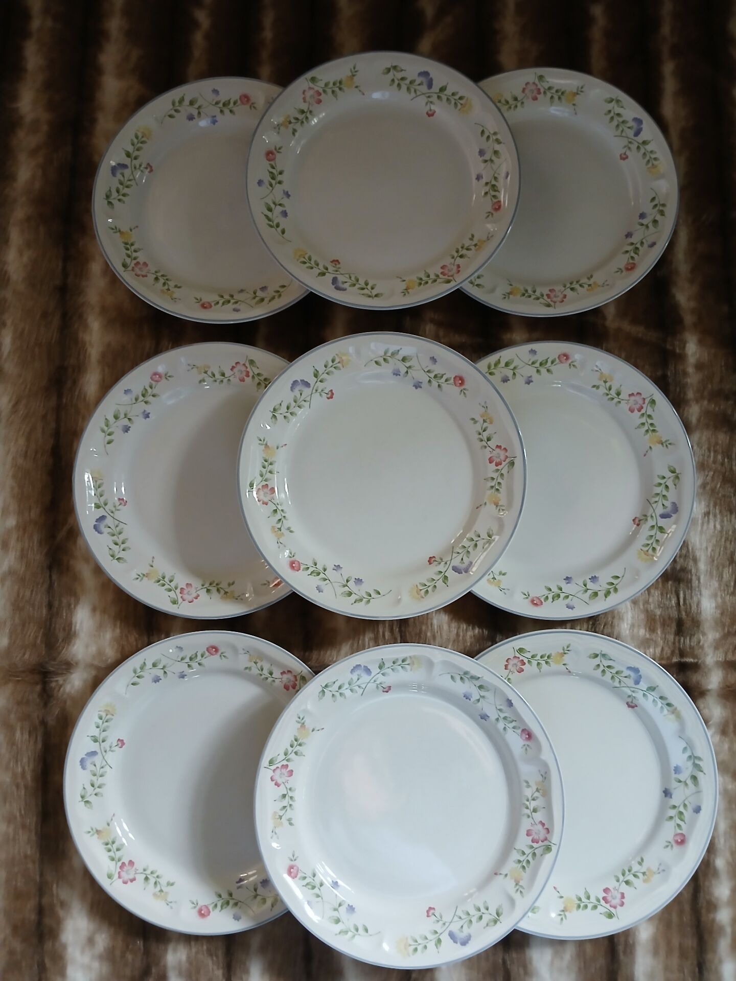 9 dinner plates English Garden