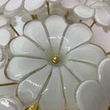 Murano glass flower italian ceiling lamp , 1970’s