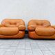 2 cognac leather armchairs Sapporo, Mobil Girgi Italy