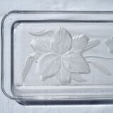 Plat à cake en verre motifs lys