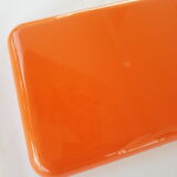 Orange plastic tray Altuglas injected flower seventies 70s vintage