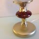 Pair of bubbled glass globe bedside lamps / vintage 60s-70s