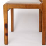 Set of 4 Vintage Dining Chairs by Lübke – Germany 1970s – Cherrywood & Grey