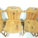 Lot of 4 1970 cottage style pine chairs