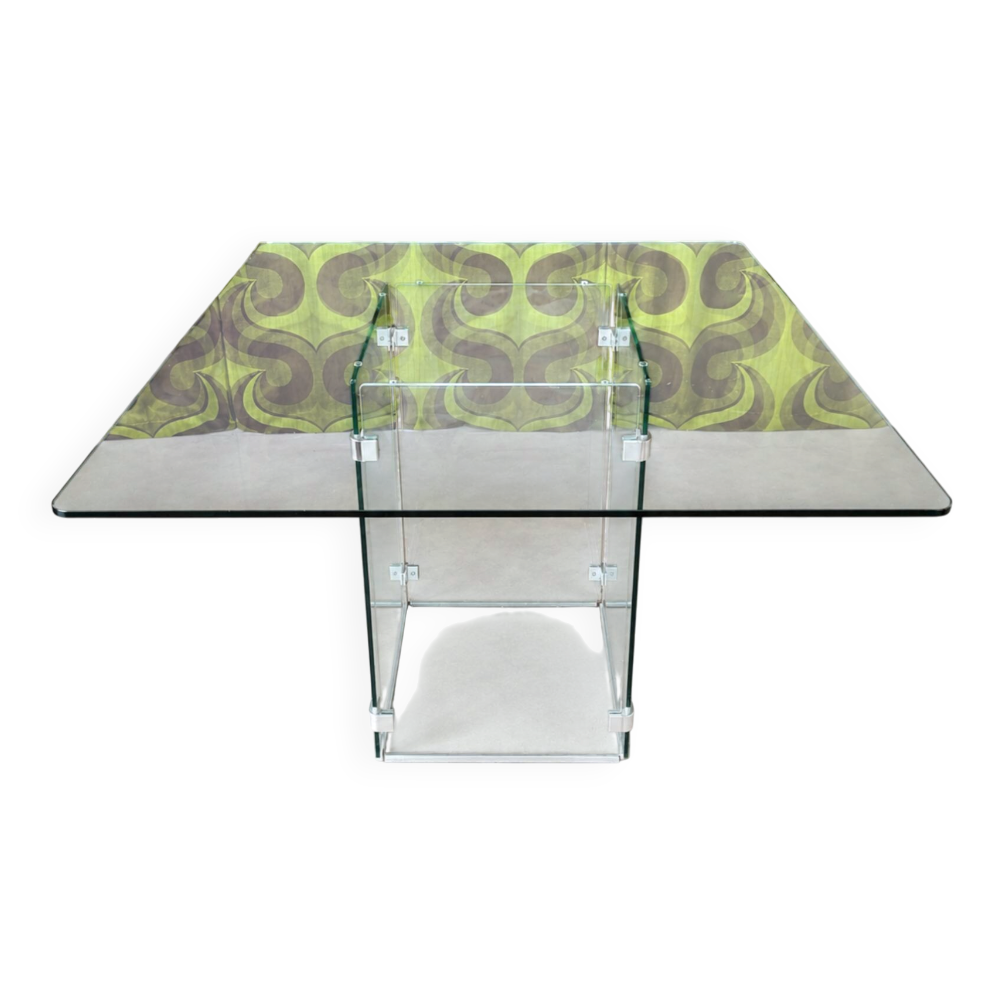 Table à manger vintage – Tout verre – Design années 80
