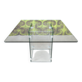Table à manger vintage – Tout verre – Design années 80