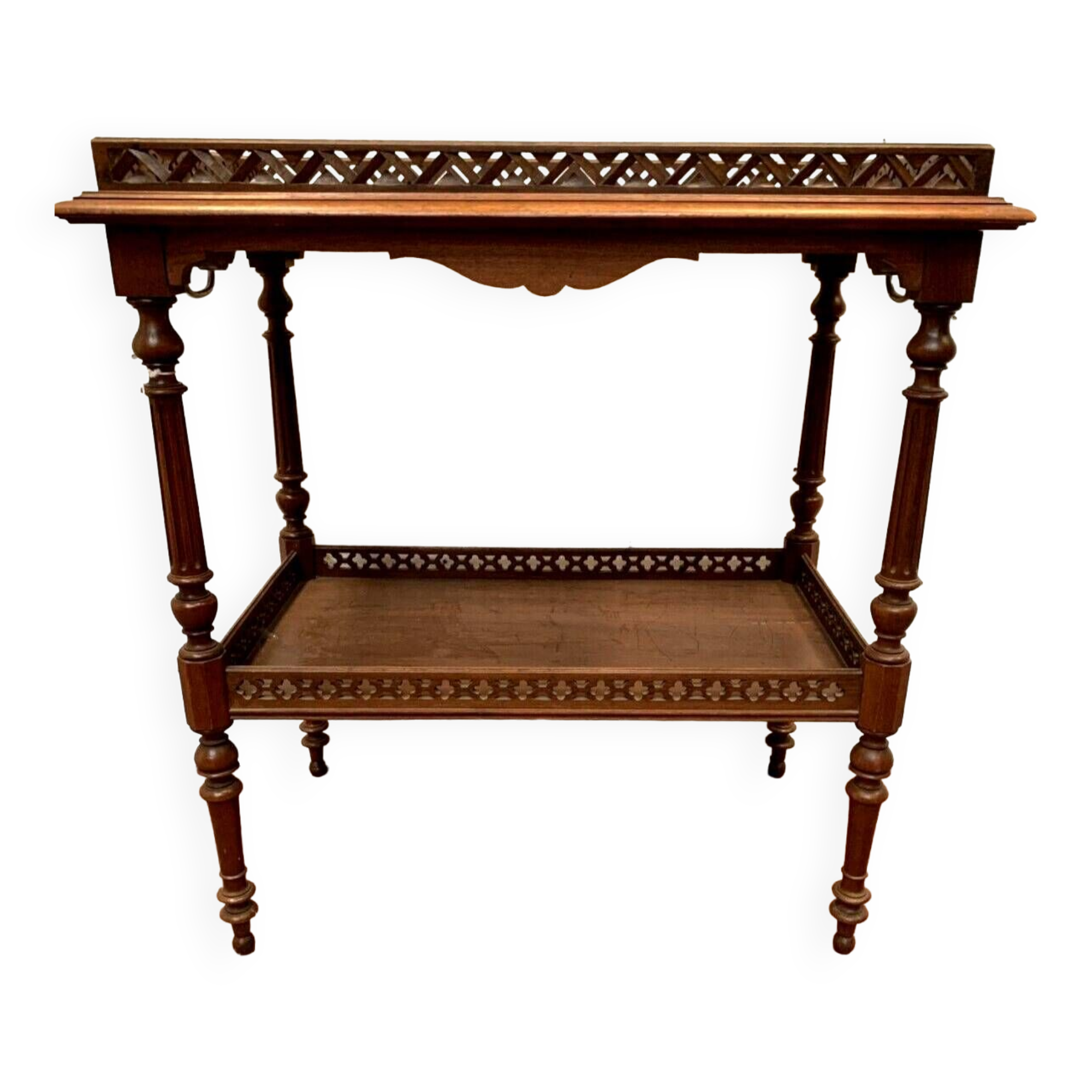 Louis XVI style serving table in carved walnut 20th century Console Tray