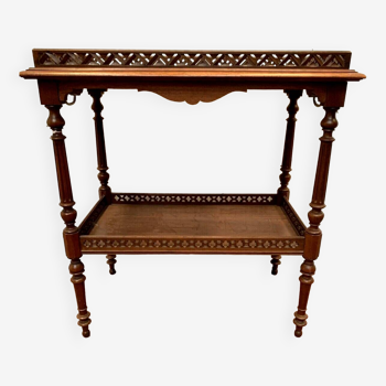 Table a desservir de style Louis XVI en noyer sculpté XX siècle Console Plateau