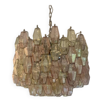 Contemporary “Poliedri” Murano Glass Chandelier