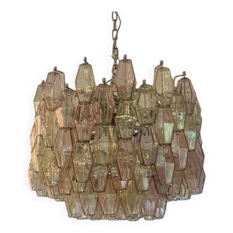 Contemporary “Poliedri” Murano Glass Chandelier