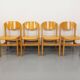 Set of 4 minimalist vintage beechwood chairs from the 80s