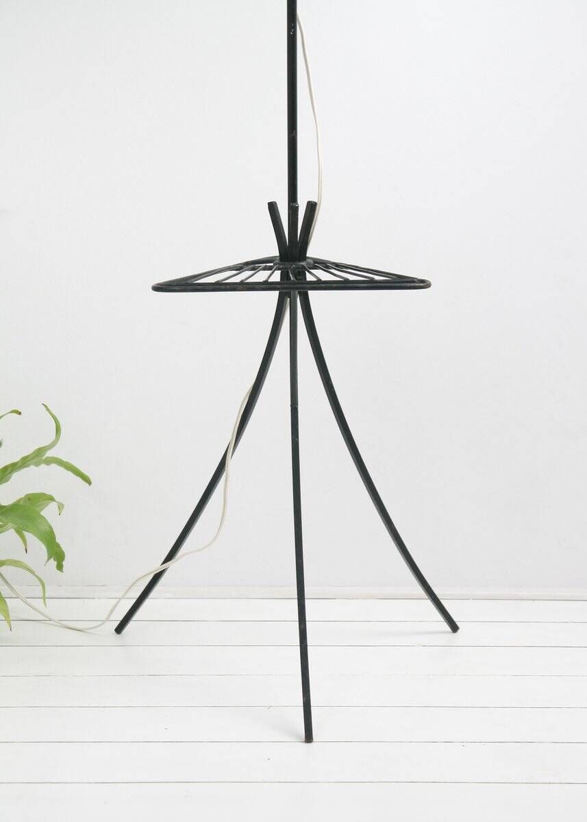 Lampadaire plissé des années 50 avec support.