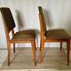 Pair of vintage chairs, in wood & green fabricpair of vintage chairs, in