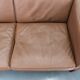 1970s Danish 3-seater brown leather sofa with beech frame
