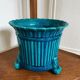 Turquoise ceramic pot cover