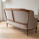 Classic living room set: 2/3-seater sofa in dark wood fabric.