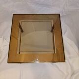 Small table or side table with brass structure and glass top from the 1970s.